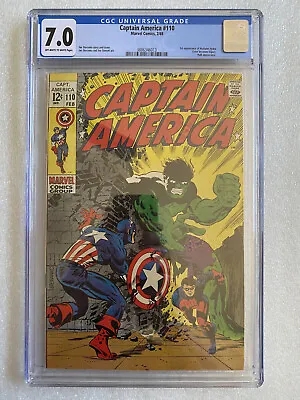 Buy Captain America #110 CGC 7.0 (1969) 1st App Madame Hydra Jim Steranko Cover • 180.96£