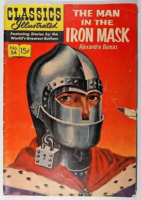 Buy Classic Illustrated Comics, The Man In The Iron Mask #54 $0.15, HRN 142 - VG • 4.70£