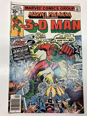 Buy Marvel Premiere #35 (1977) 1st App & Origin Of The 3-D Man • 6.30£