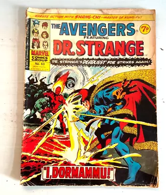 Buy The Avengers Featuring Dr Strange Comic Marvel No 63 30th Nov 1974 • 3.99£