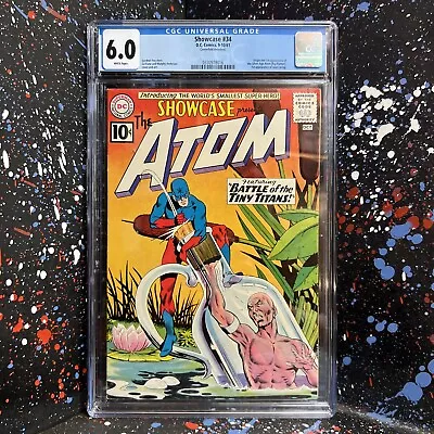 Buy Showcase #34 (Sep 1961, DC) 1st APPEARANCE ATOM (CENTERFOLD DETACHED) CGC 6.0 • 439.56£