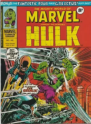 Buy The Mighty World Of Marvel The HULK #162 Nov 1975 VFINE- 7.5 THE GREMLIN • 3.50£
