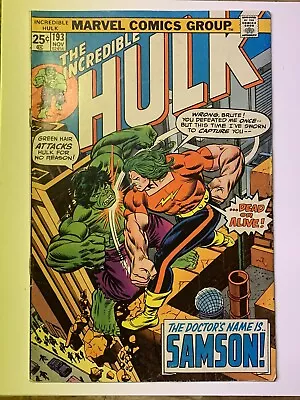Buy The Incredible Hulk #193/Bronze Age Marvel Comic Book/Doc Samson/VG • 12.84£