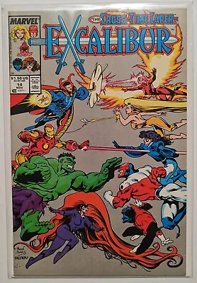 Buy Excalibur #14 (1989) HULK IRON MAN Cross-Time Caper Part 3 - Marvel Comic VF/VF+ • 1.73£
