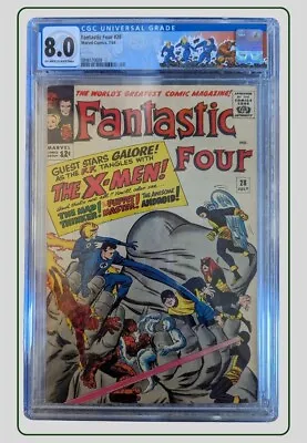 Buy Fantastic Four #28 X-Men Crossover Puppet Master Mad Thinker CGC 8.0! • 709.53£