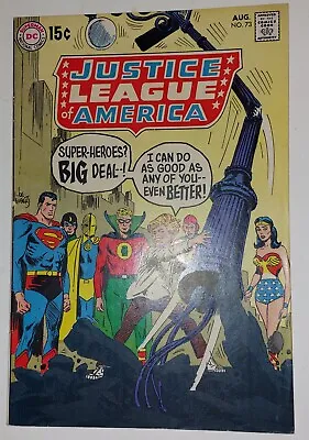 Buy JUSTICE LEAGUE OF AMERICA #73 JOE KURBERT Cvr DICK DILLIN Art  1st GA SUPERMAN  • 27.62£