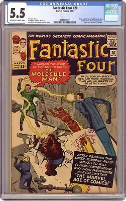 Buy Fantastic Four #20 CGC 5.5 1963 4348798001 1st App. Molecule Man • 388.75£