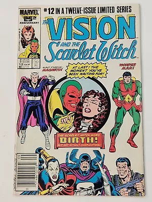 Buy Vision And The Scarlet Witch 12 NEWSSTAND 1st App Scarlet Witch's Twin Sons 1986 • 31.53£