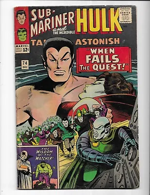 Buy Tales To Astonish 74 - Vg 4.0 - Sub-mariner - Incredible Hulk - Watcher (1965) • 14.39£