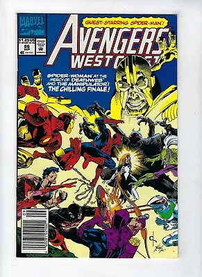 Buy AVENGERS WEST COAST # 86 (Guest-Starring SPIDER-MAN, High Grade, Sep 1992) VF/NM • 4.95£