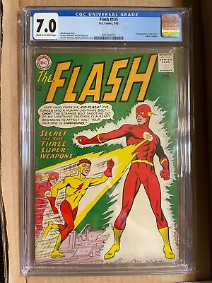 Buy Flash 135 Cgc 7.0 Cream/off White Pages First Kid Flash Yellow Costume 1963 • 277.05£