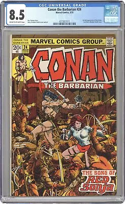 Buy Conan The Barbarian #24 CGC 8.5 1973 4373827011 1st Full Red Sonja Story • 211.11£