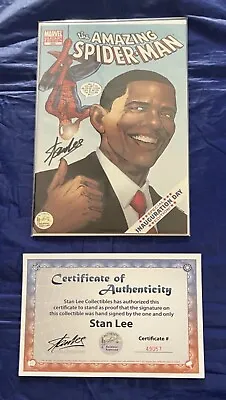 Buy Amazing Spider-Man #583 Obama Inauguration Day Edition Signed By Stan Lee W/ COA • 719.90£