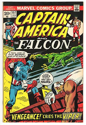 Buy Captain America #157 Very Fine-Near Mint 9.0 Falcon The Viper Sal Buscema Art • 15.40£