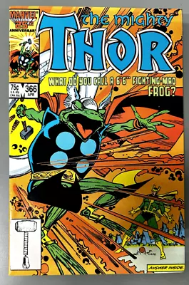 Buy Mighty Thor #366 - 1st Cover Appearance Throg (Frog Thor) Marvel Comics 1986 NM- • 9.51£