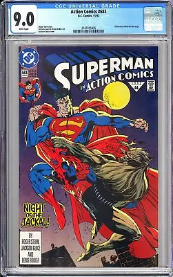 Buy Action Comics #683 CGC 9.0 White Pages 1992 3747495006 Doomsday Cameo • 32.16£