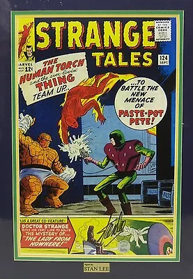 Buy STRANGE TALES #124 Cover Print Signed By STAN LEE Matted, COA Human Torch, Thing • 222.17£