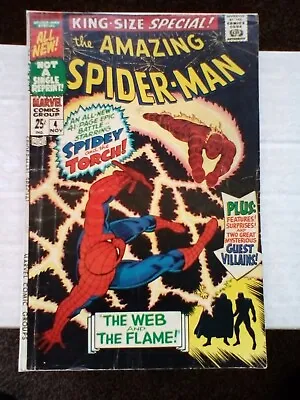 Buy Amazing Spider-Man Annual 4 King Size (1967) Human Torch, Wizard, Mysterio App • 19.99£