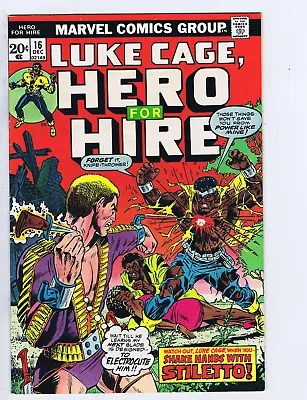 Buy Luke Cage,Hero For Hire #16 Marvel 1973 Shake Hands With Stiletto ! • 15.75£