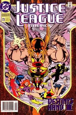 Buy Justice League America #73 (Newsstand) FN; DC | Dan Jurgens Hawkman - We Combine • 3.98£