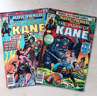 Buy Marvel Premiere Mark Of Kane #33 & #34 Newsstand Issues Uk Price • 3.75£