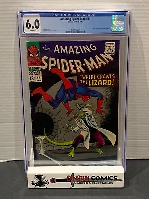 Buy Amazing Spider-Man # 44 CGC 6.0 1967 2nd App Of The Lizard White Pages [GC23] • 103.93£