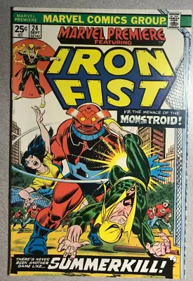 Buy MARVEL PREMIERE IRON FIST #24 (1975) Marvel Comics VG+/FINE- • 11.87£