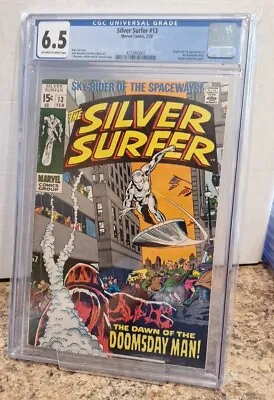 Buy Silver Surfer #13 CGC 6.5, Origin 1st Original Doomsday Man 1970 • 88.41£