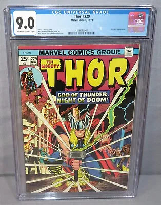 Buy THOR #229 (Mike Esposito Classic Cover) CGC 9.0 VF/NM Marvel 1974   Hulk 181 Ad • 158.11£