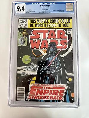 Buy Star Wars #39 DARTH VADER 1980 1st ADMIRAL FIRMUS PIETT Wampas CGC 9.4 Newsstand • 102.50£