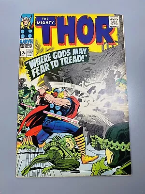 Buy Thor #132 Stan Lee + Jack Kirby + Colletta 1966 Marvel Comics BEAUTY • 51.39£