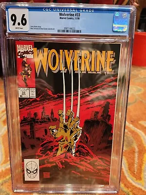 Buy Marvel WOLVERINE 1990 #33 CGC 9.6 ICONIC Marc SILVESTRI Cover • 47.96£
