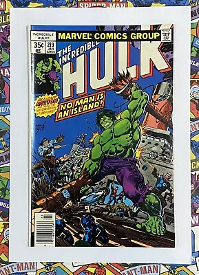 Buy Incredible Hulk #219 - Jan 1978 - Nick Fury Appearance! - Nm (9.4) Cents Copy! • 19.99£