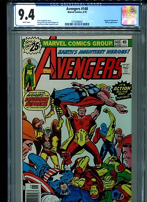 Buy Avengers #148 CGC 9.4 (1976) George Perez Squadron Supreme Hellcat White Pages • 118.74£