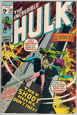 Buy The Incredible Hulk 142   Valkyrie Returns!   Fine  1971 Marvel Comic • 47.93£