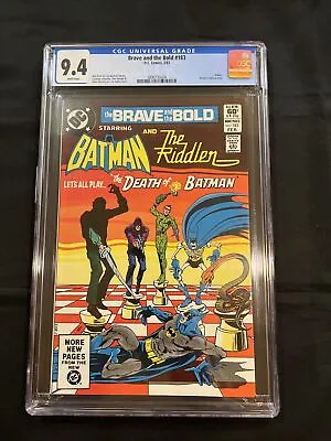 Buy Brave And The Bold #183 Cgc 9.4 Wp Nm (1982) High Grade Batman & Riddler • 210.21£
