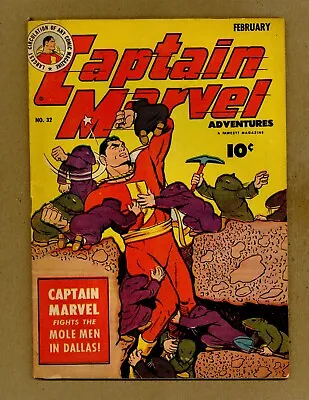 Buy Captain Marvel Adventures 32 (FN-) Mole Men Shazam 1944 Fawcett Comics X345 • 134.40£