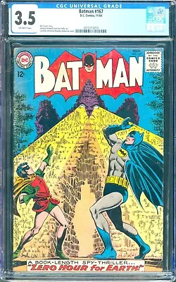 Buy Batman #167 (1964) CGC 3.5 -- Bill Finger  Zero Hour For Earth  Story; Infantino • 74.40£