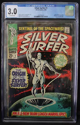 Buy CGC 3.0 Silver Surfer 1 Marvel Comics Origin Issue 8/68 • 288.57£