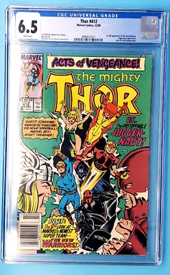 Buy ⚡️thor #412 Cgc 6.5⚡️1st Full Appearance Of The New Warriors Newsstand Edition⚡️ • 47.29£