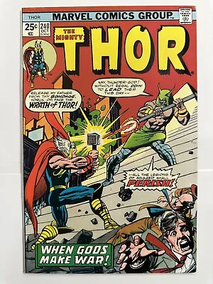 Buy Thor 240 -key Issue 1st App Of Seth & Mimir -gil Kane Cover -marvel 1975 • 14.95£