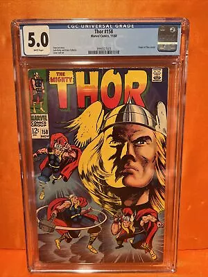 Buy THOR #158 CGC 5.0 W Pages. ORIGIN OF THOR RETOLD MARVEL 1968 • 47.43£