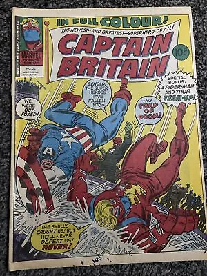 Buy Captain Britain #22 Mar 1977 Uk  Reprint Fantastic Four 120 1st App Air-Walker • 8£