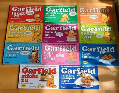 Buy 11 Garfield Comics 1-10 + Movie Kruger Jim Davies 80s Vintage Retro Series Books • 59.38£