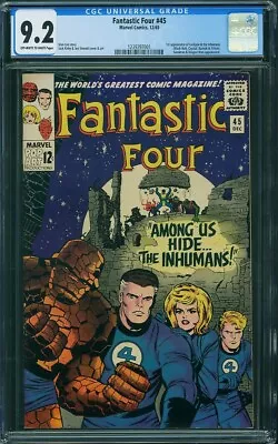 Buy Fantastic Four #45 Cgc 9.2 Nm 1st Inhumans Appearance 1965 1st Black Bolt • 4,729.39£