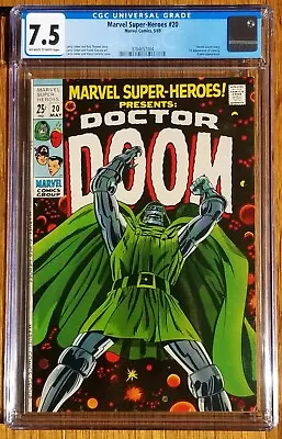Buy Marvel Super-Heroes #20 Origin Doctor Doom 1st Valeria Marvel 1969 CGC 7.5 OW-W • 436.89£