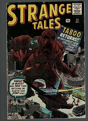 Buy Atlas Marvel Comics Strange Tales 77 VG 4.0 1960 Horror  Taboo • 109.99£