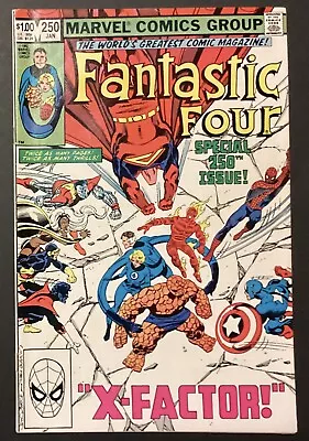 Buy FANTASTIC FOUR #250, 1983, John Byrne Cover & Art, Spider Man, Skrulls; NM- • 23.99£