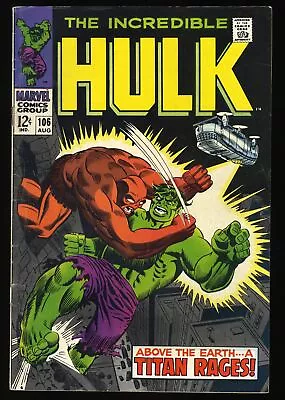 Buy Incredible Hulk #106 FN 6.0 2nd Missing Link! 1968! Marvel 1968 • 25.30£