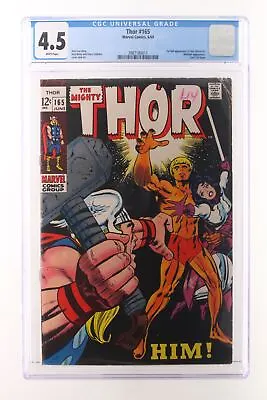 Buy Thor #165 - Marvel Comics 1969 CGC 4.5 1st Full Appearance Of Him (Warlock). Wat • 101.99£